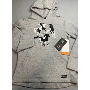 Kerrits Kids Mod Mare Pullover Hoodie Heather Grey Horse Graphic 60313 Size S
